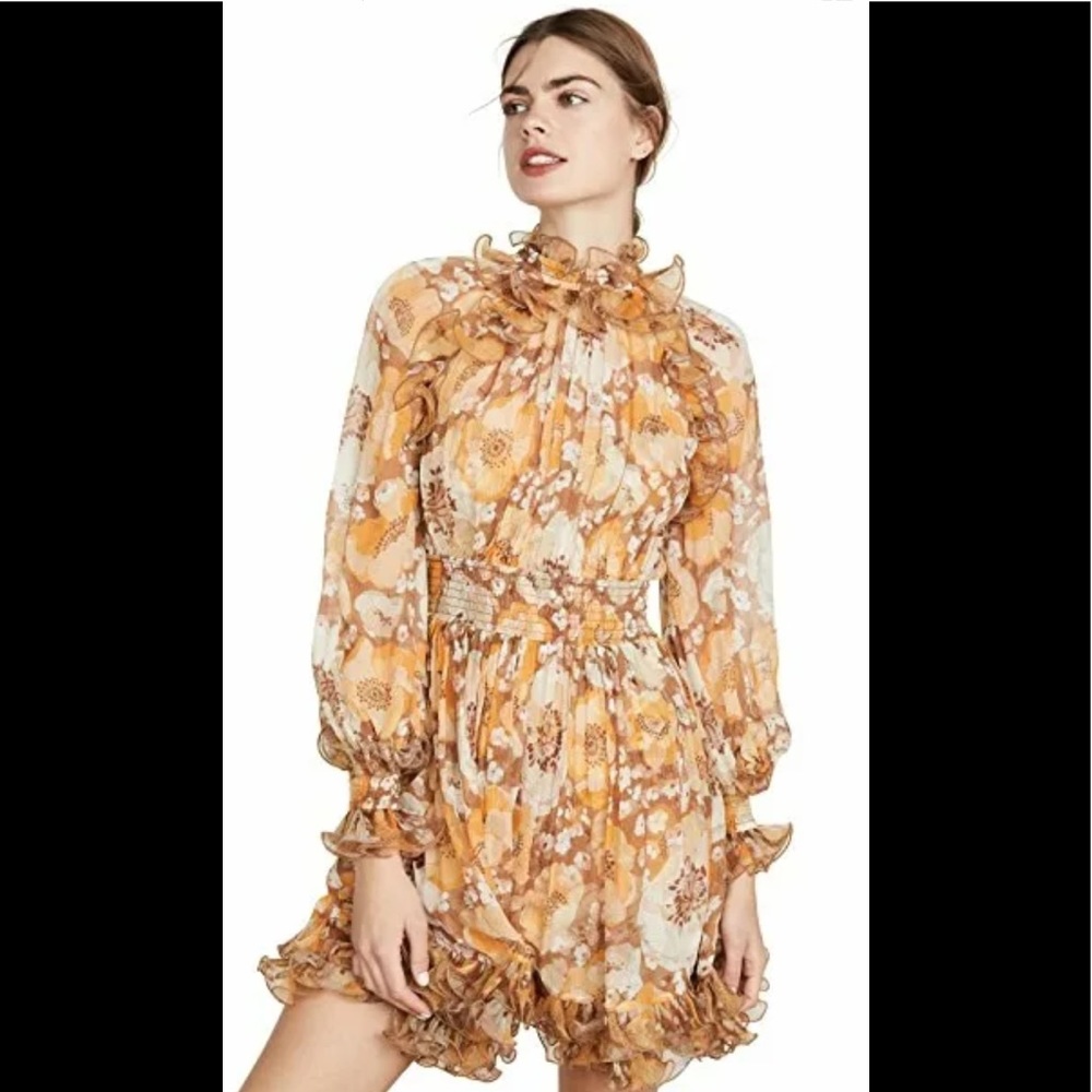 BNWT Zimmermann Super Eight Ruffled Mini Dress